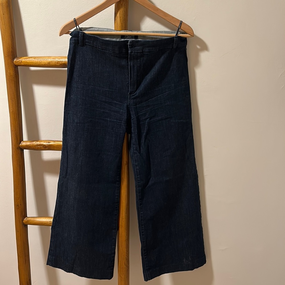 Max Mara straight Leg Cropped Dark Blue Denim size US 12